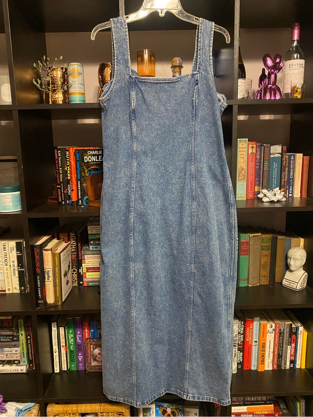 Abercrombie & Fitch Medium Blue Denim Midi Dress